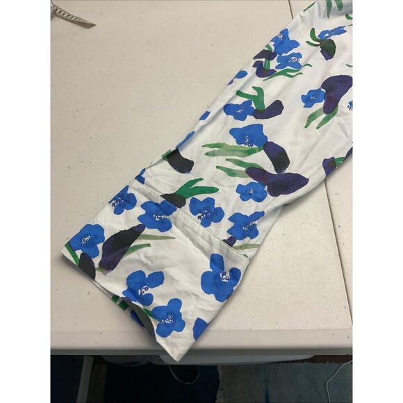 Christian Wijnants Antwerp top Size 38 Poplin Blue floral oversize preppy US M/L - Picture 6 of 9